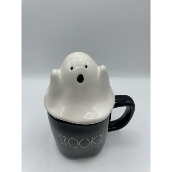 Rae Dunn by Magenta 202 Spooky Mug With Ghost Topper Halloween Artisan Bs277 - Picture 2 of 16
